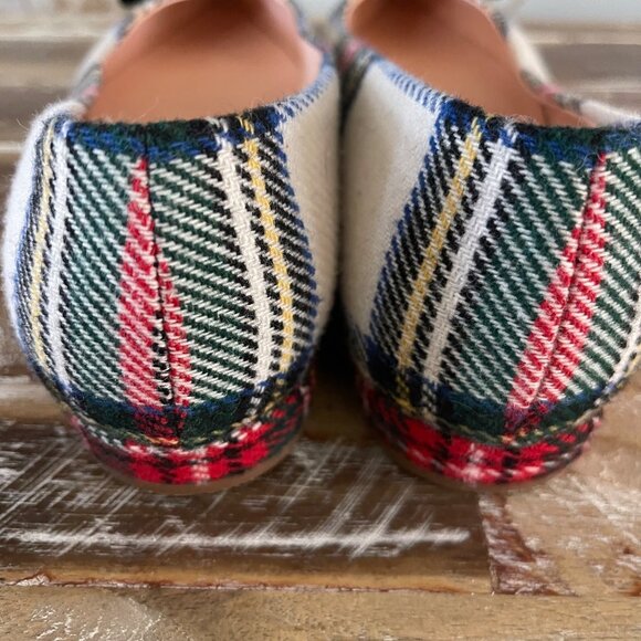 J Crew Women Flats Size 9.5 Tartan Plaid Bow Preppy Holiday Academia Classic - Picture 5 of 10